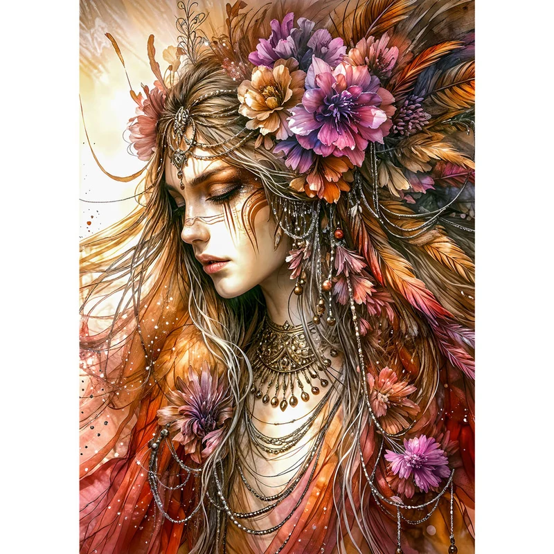 5D Diamond Painting – Seraphina – Göttin des Herbstlichts
