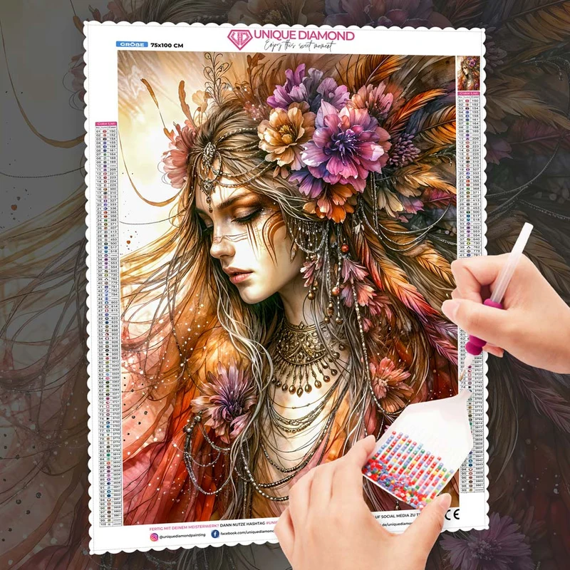 5D Diamond Painting – Seraphina – Göttin des Herbstlichts