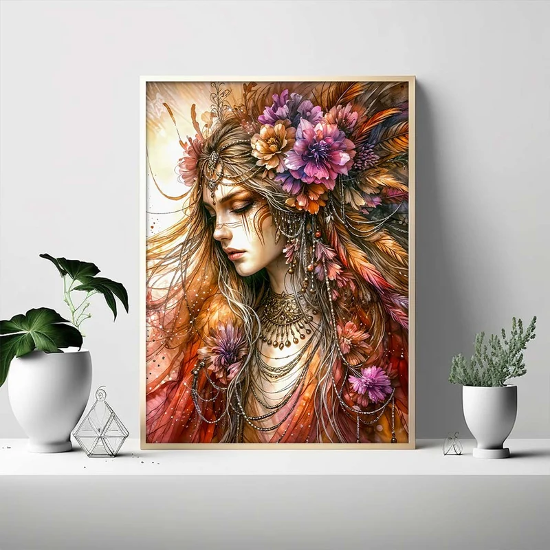 5D Diamond Painting – Seraphina – Göttin des Herbstlichts