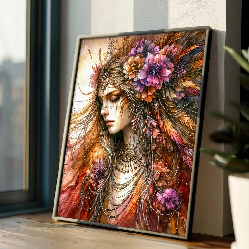 5D Diamond Painting – Seraphina – Göttin des Herbstlichts