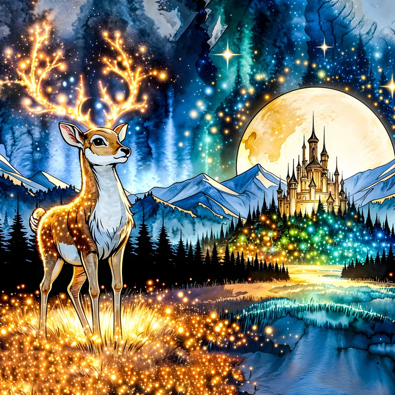 5D Diamond Painting – Wächter des Lichtschlosses