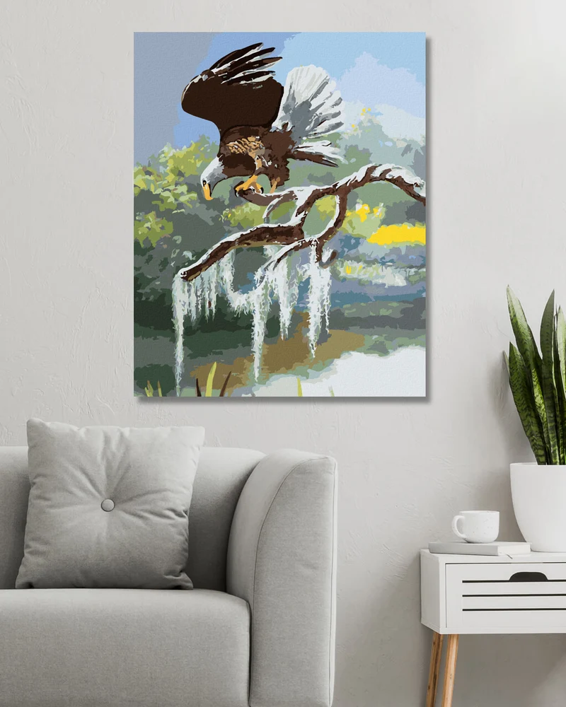 Diamond painting - ADLER AUF EINEM AST AM WASSER (D. RUSTY RUST)