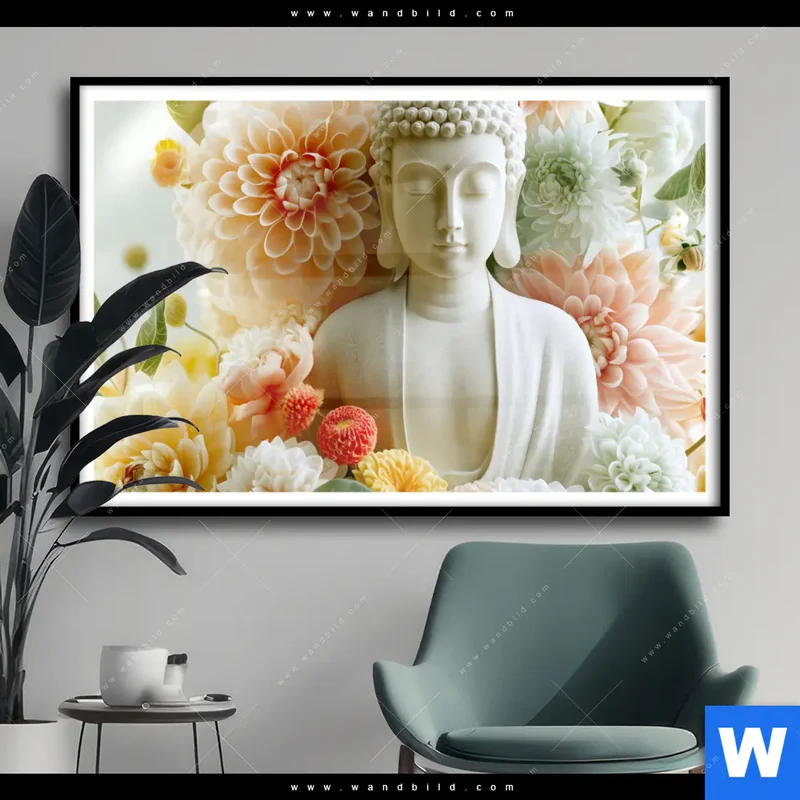 Poster | Buddha im Blütenglück | Querformat