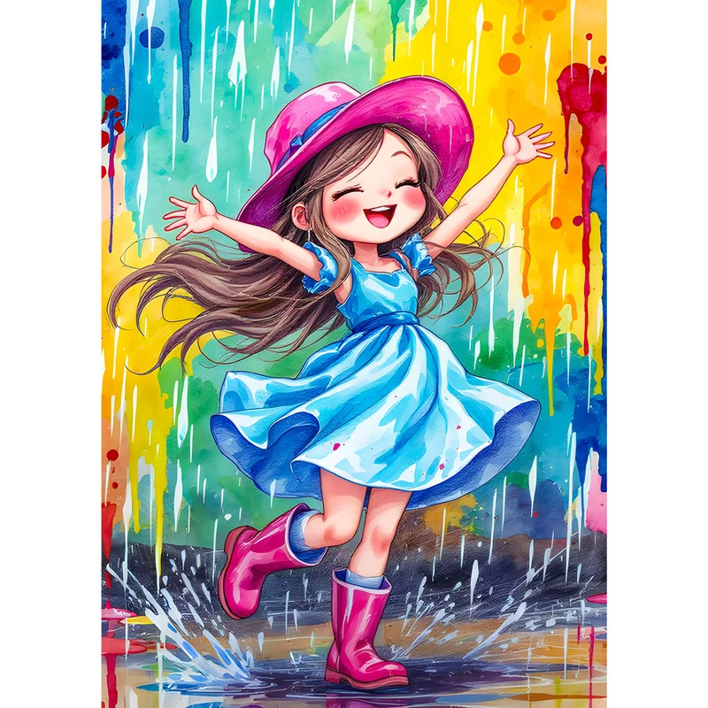 5D Diamond Painting – Regenfreude mit Leni