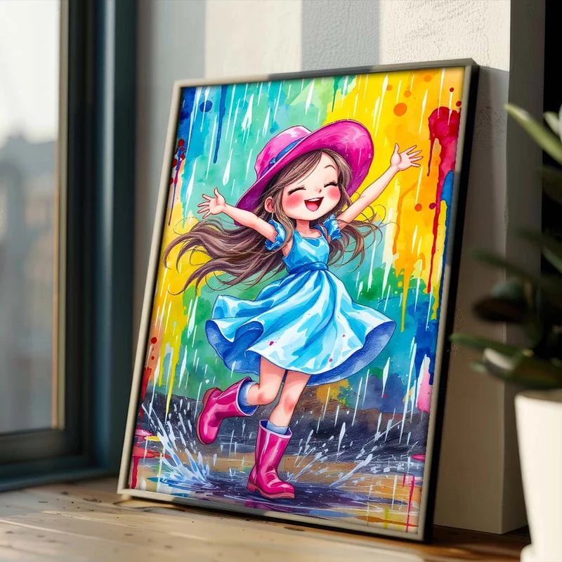 5D Diamond Painting – Regenfreude mit Leni