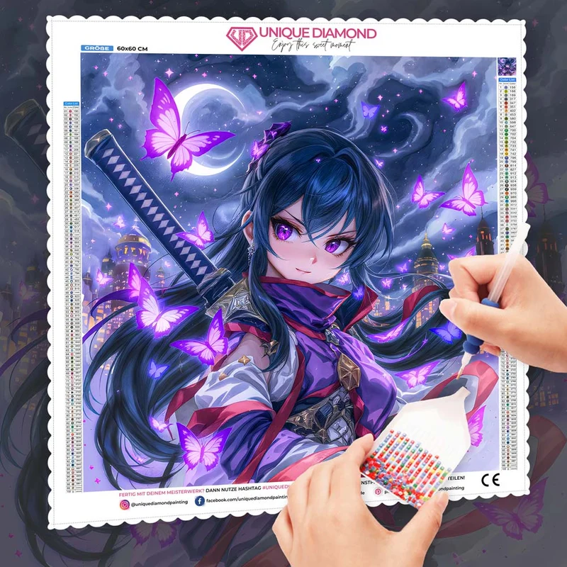 5D Diamond Painting – Yukari – Schmetterlinge der Dämmerung