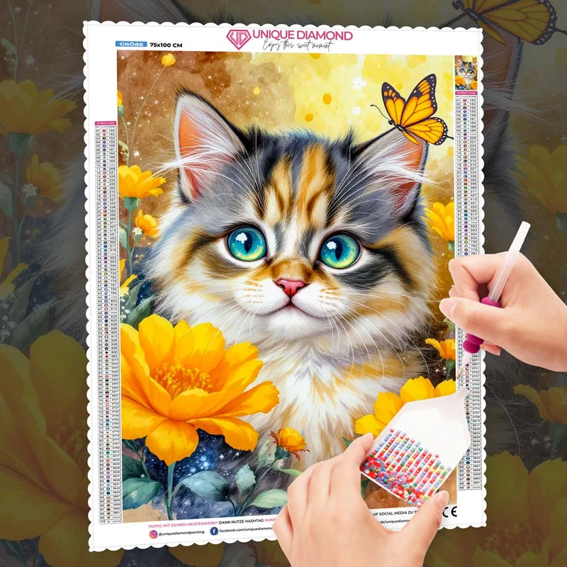 5D Diamond Painting – Mila im Blütenzauber