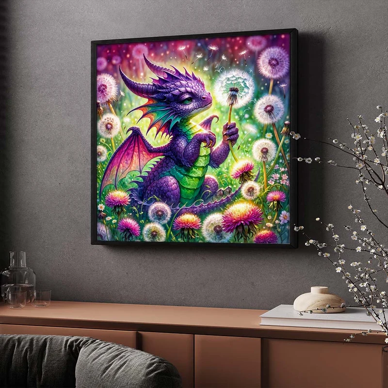 5D Diamond Painting – Faylin – Der Pusteblumen-Drache