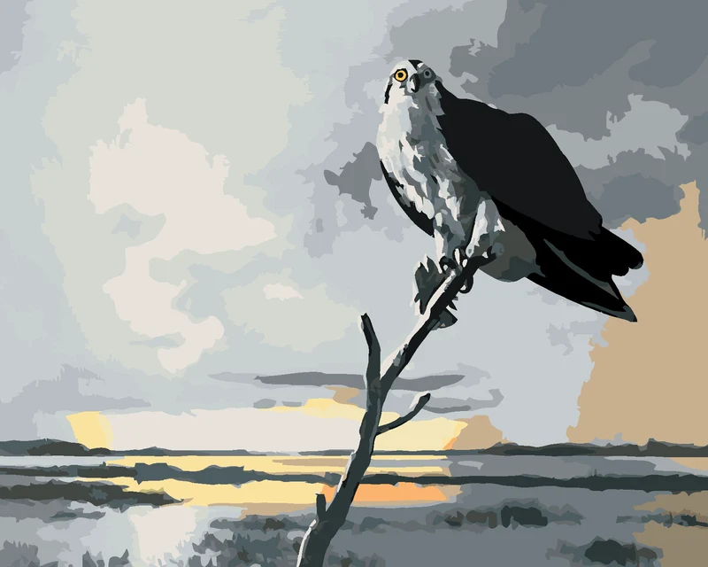 Diamond painting - ADLER AUF EINEM AST UND WOLKEN (D. RUSTY RUST)