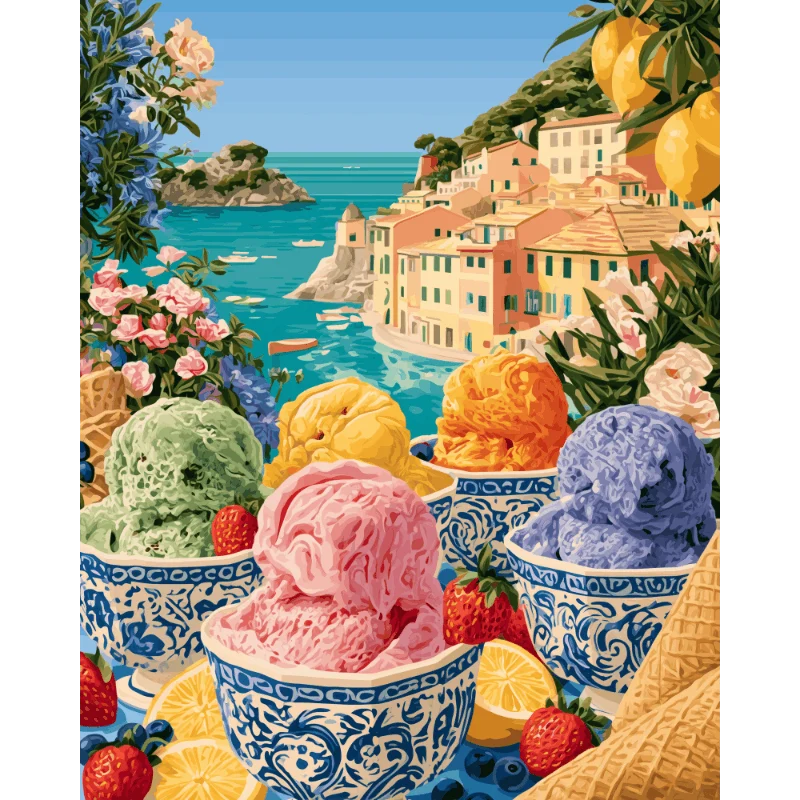Gelatoschalen an der Küste