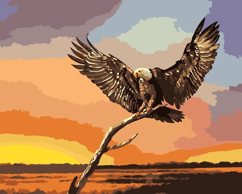 Diamond painting - ADLER AUF EINEM AST (D. RUSTY RUST)