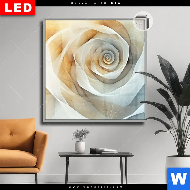 Leuchtbild Acrylglas Canvalight® DIA | Spirale der Leichtigkeit | Quadrat