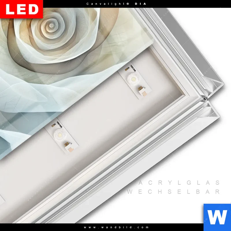 Leuchtbild Acrylglas Canvalight® DIA | Spirale der Leichtigkeit | Quadrat