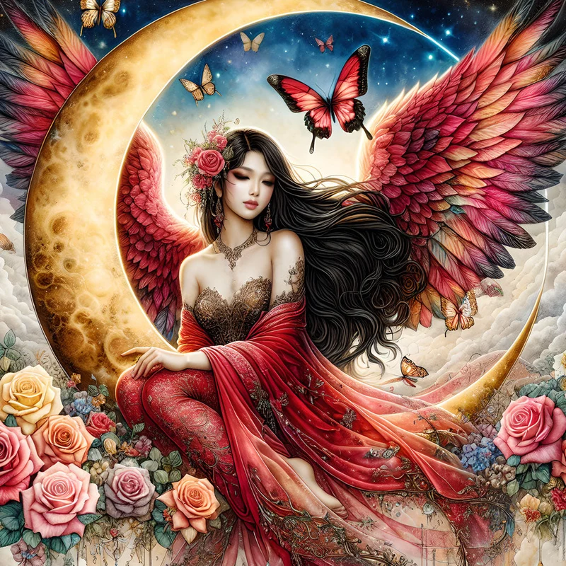 5D Diamond Painting – Selene – Die Mondrosen-Fee
