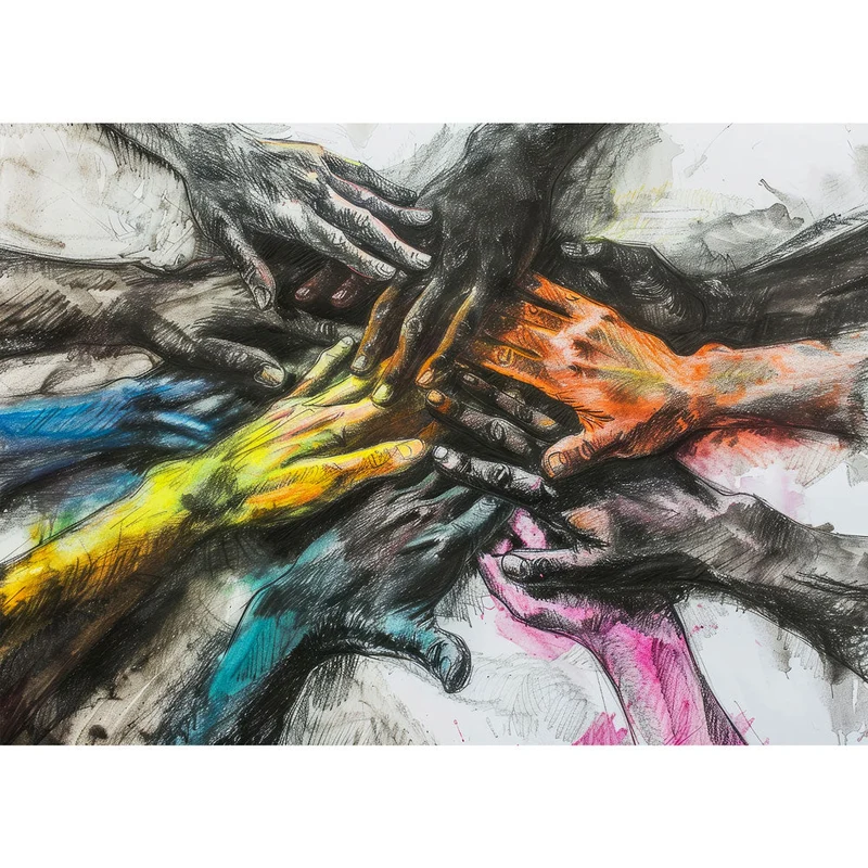 5D Diamond Painting – Hände der Einheit