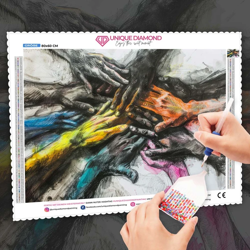 5D Diamond Painting – Hände der Einheit
