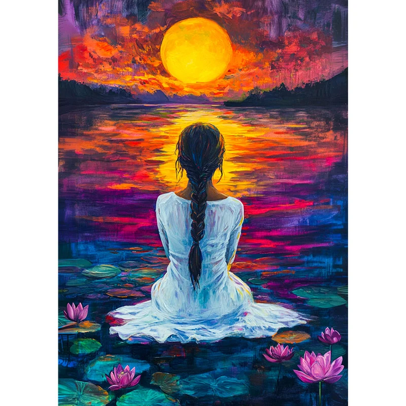 5D Diamond Painting – Am Lotussee mit Liora