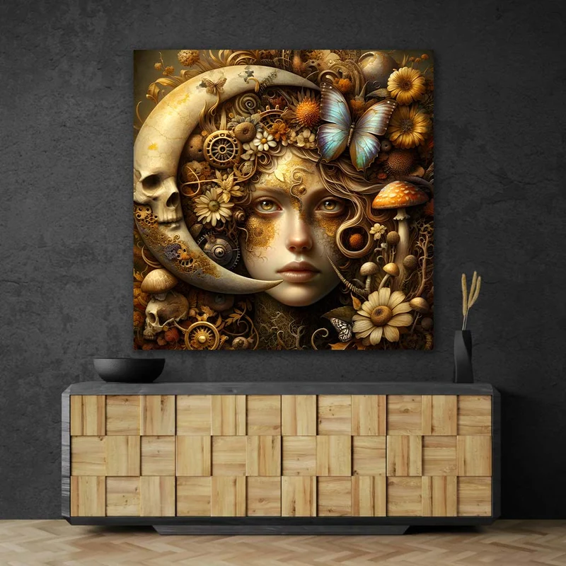 5D Diamond Painting – Aurelia und das Uhrwerk des Herbstmondes