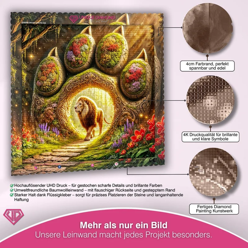 5D Diamond Painting – Das Tor des Löwenkönigs