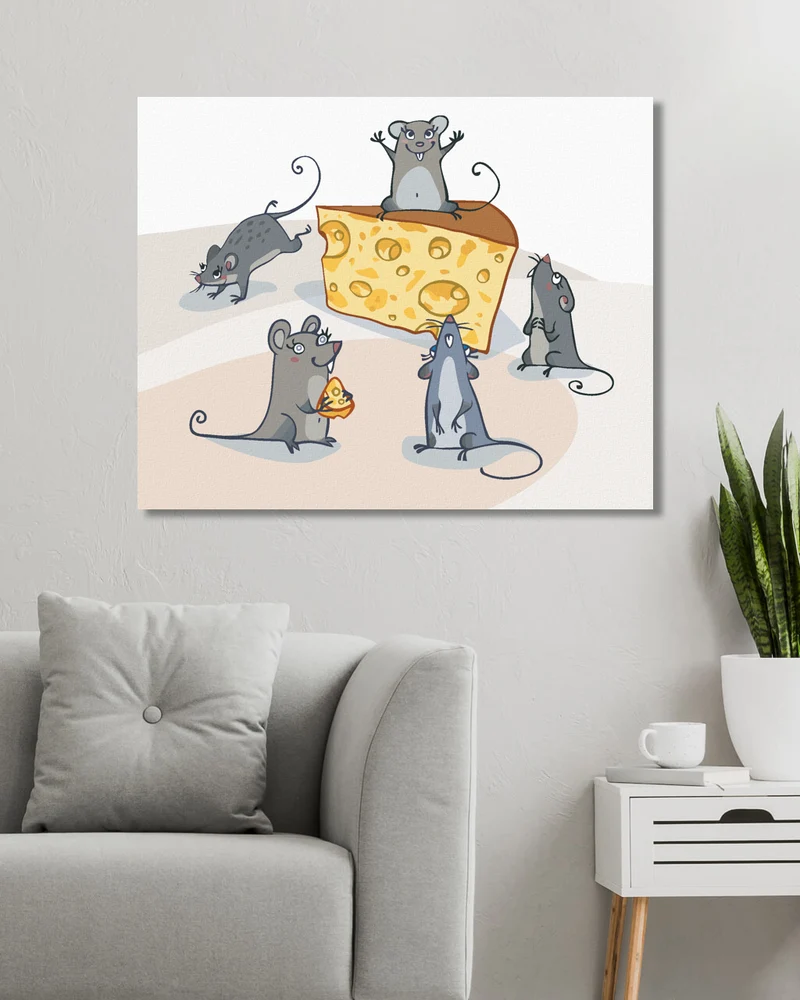 Diamond painting - MÄUSE UND KÄSE