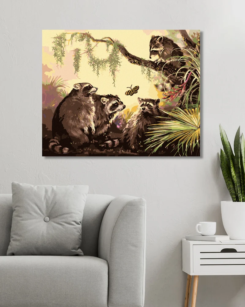 Diamond painting - WASCHBÄR UND SCHMETTERLING (D. RUSTY RUST)