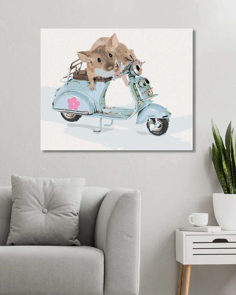 Diamond painting - MAUS AUF DEM MOTORROLLER