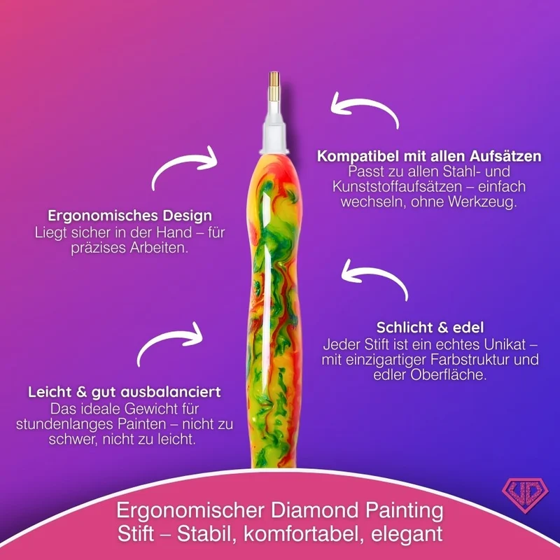 Diamond Painting Ergonomischer Premium-Stift – Fire & Lime