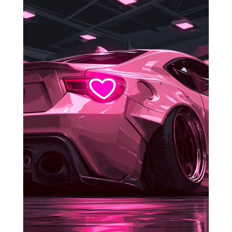 Neonherz-Auto