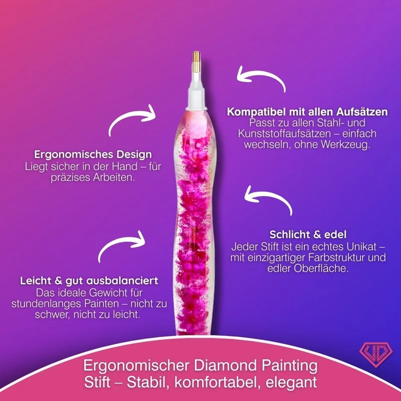 Diamond Painting Ergonomischer Premium-Stift – Pink Blossom