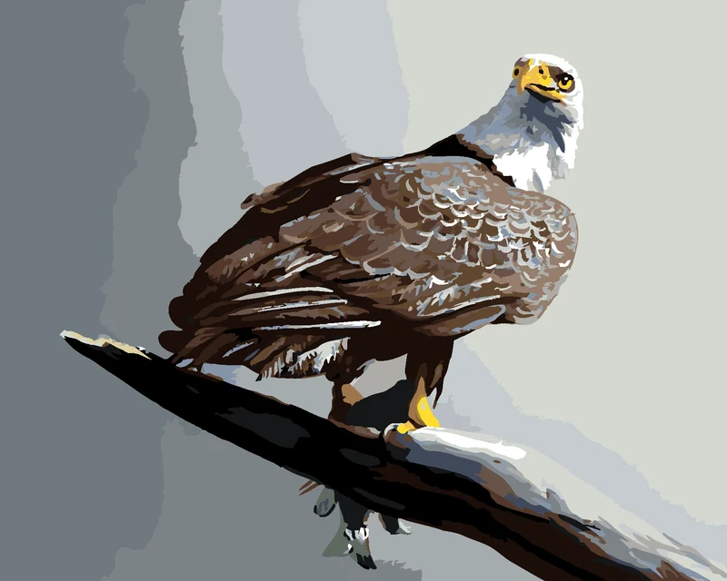 Diamond painting - ADLER AUF GRAUEM HINTERGRUND (D. RUSTY RUST)