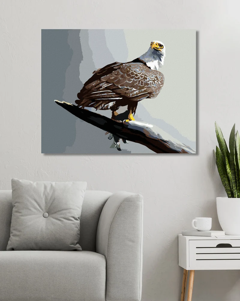 Diamond painting - ADLER AUF GRAUEM HINTERGRUND (D. RUSTY RUST)
