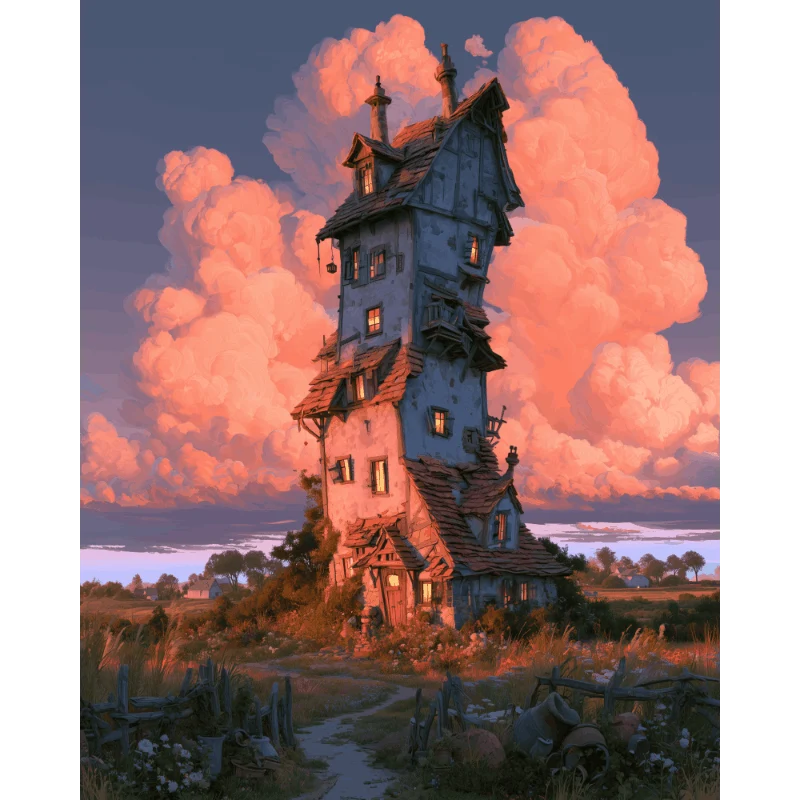 Schiefes Turmhaus