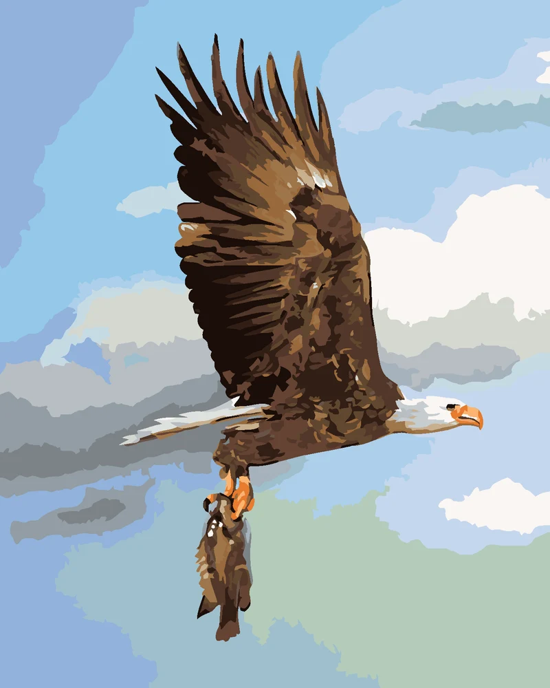 Diamond painting - ADLER BEIM FISCHFANG (D. RUSTY RUST)