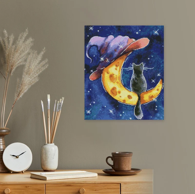 Diamond Painting - Anna Petunova - Cat on the moon