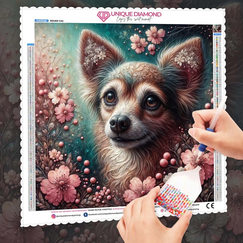 5D Diamond Painting – Blütenzauber mit Bella