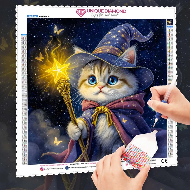 5D Diamond Painting – Merlinchen Die Zauberkatze der Sterne
