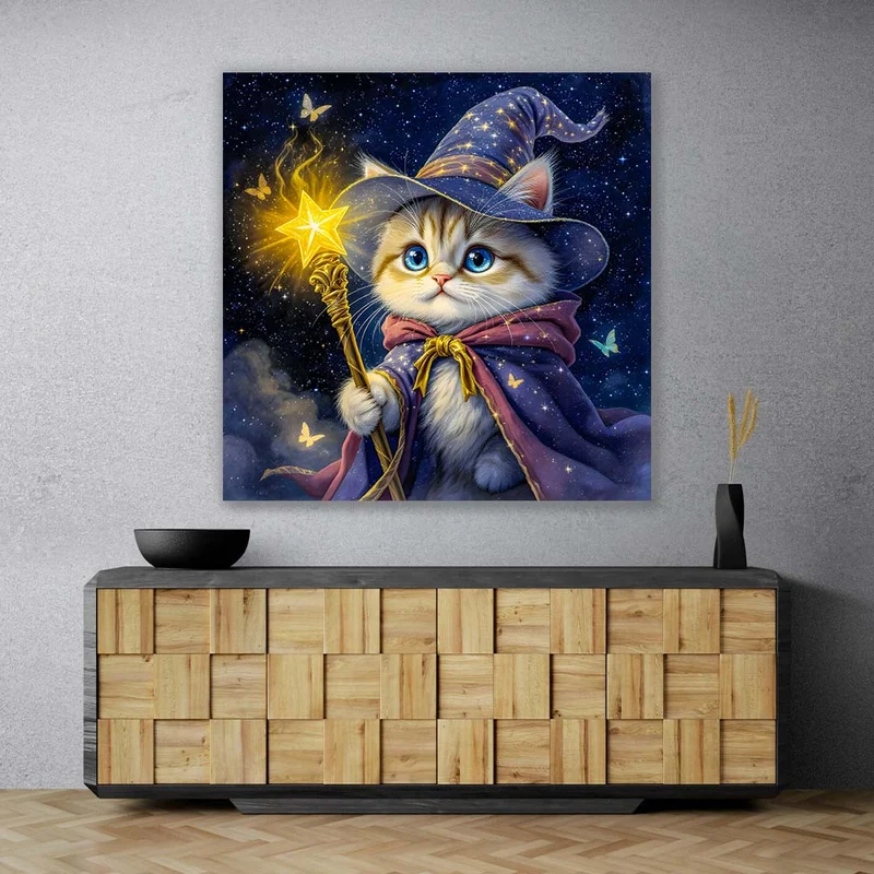 5D Diamond Painting – Merlinchen Die Zauberkatze der Sterne