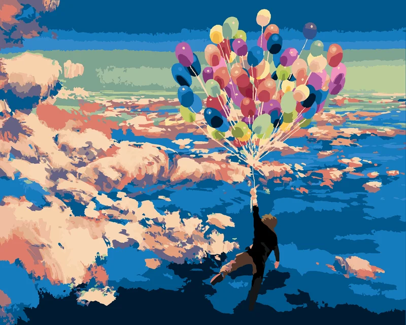 Diamond painting - MANN MIT LUFTBALLONS