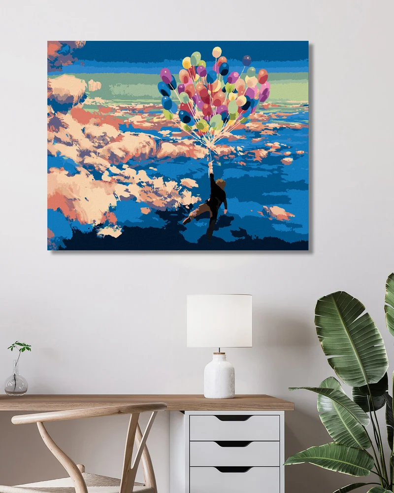 Diamond painting - MANN MIT LUFTBALLONS