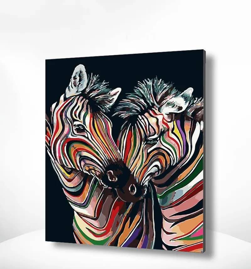 Malen nach Zahlen Bunte Zebras