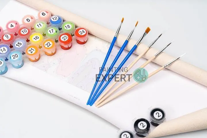 Malen nach Zahlen Schlafende Katze im Baum