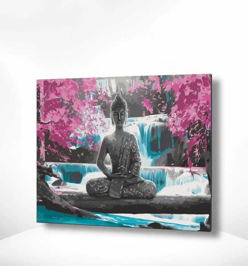Malen nach Zahlen Buddha Rosa Blumen