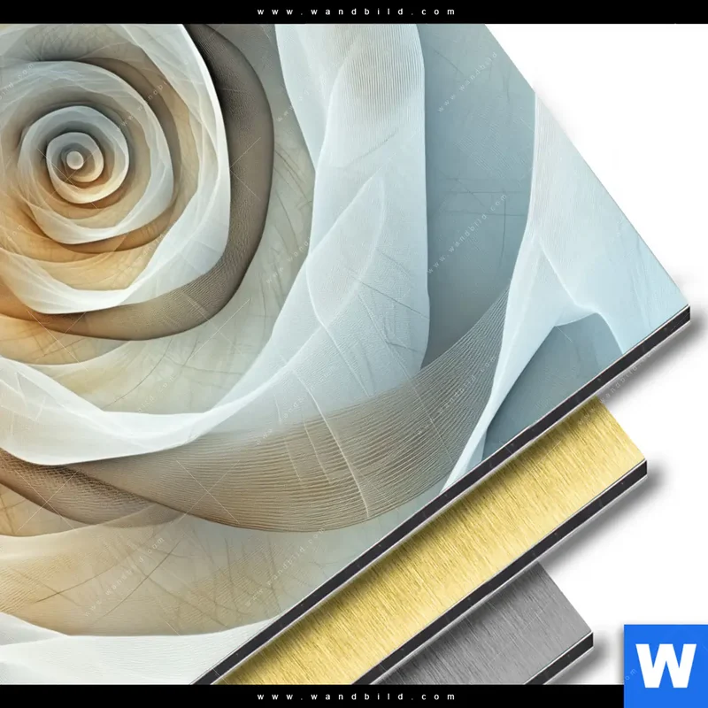 Aluminiumbild gebürstet | Spirale der Leichtigkeit | Rund