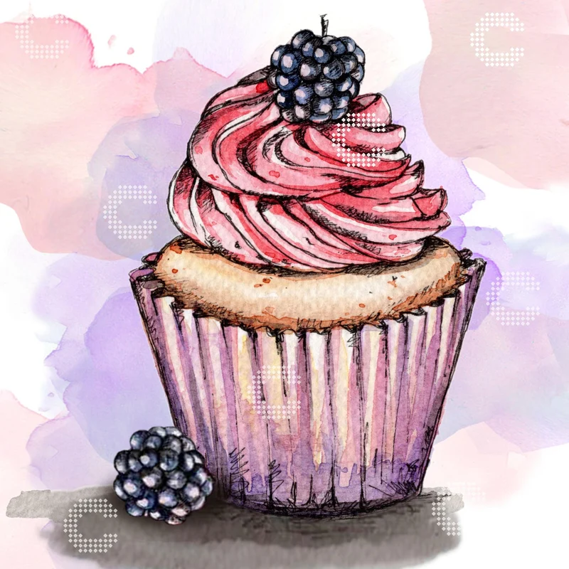 Diamond Painting - Aishwarya Vohra - Cupcake Blackberry