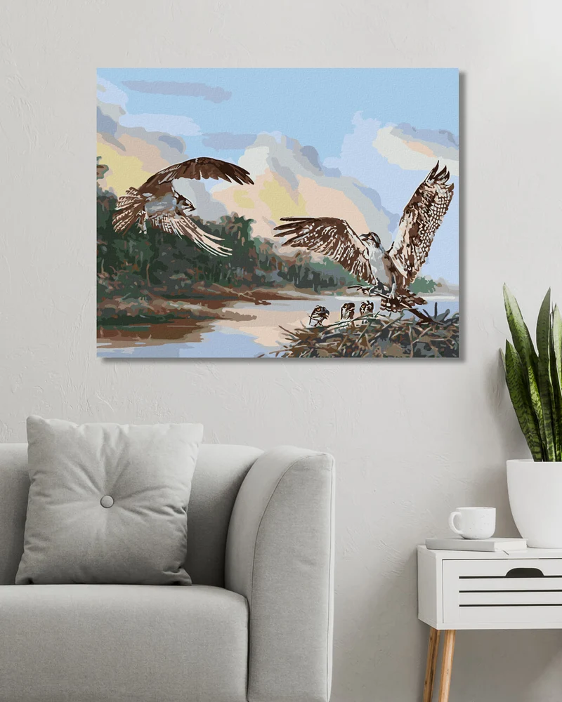 Diamond painting - ADLER UND NEST MIT KÜKEN (D. RUSTY RUST)