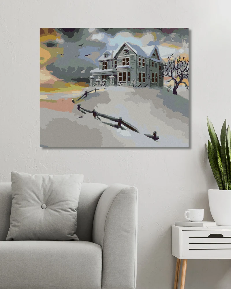 Diamond painting - VERLASSENES WEISSES HAUS IM WINTER (D. RUSTY RUST)