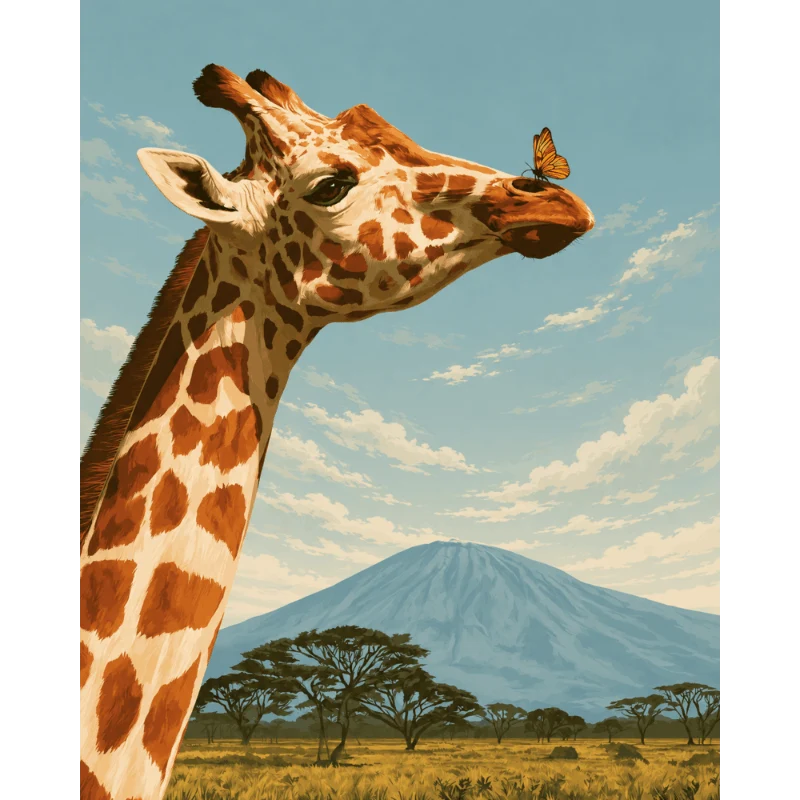 Giraffe & Schmetterling
