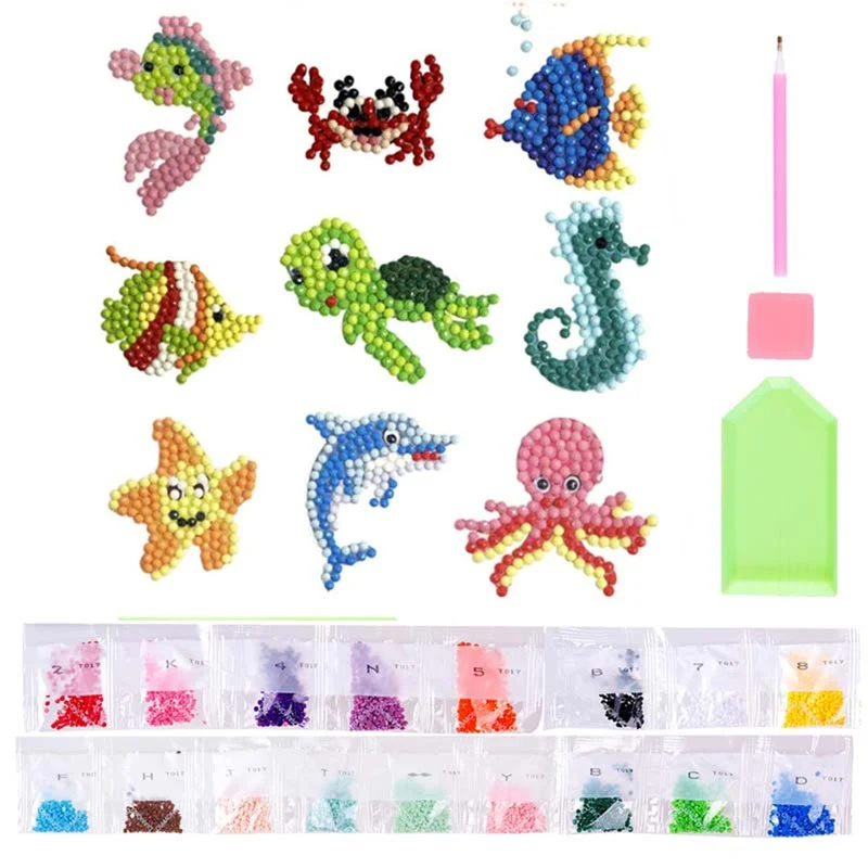 5D Diamond Painting Sticker Set Meerestiere für Kinder