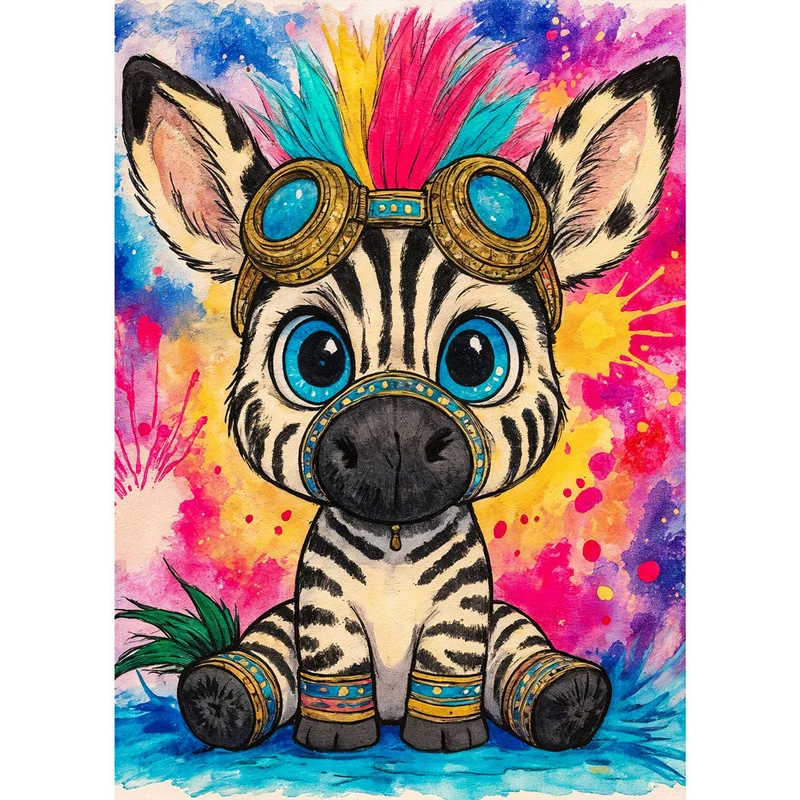 5D Diamond Painting – Zimba das Funkel-Zebra