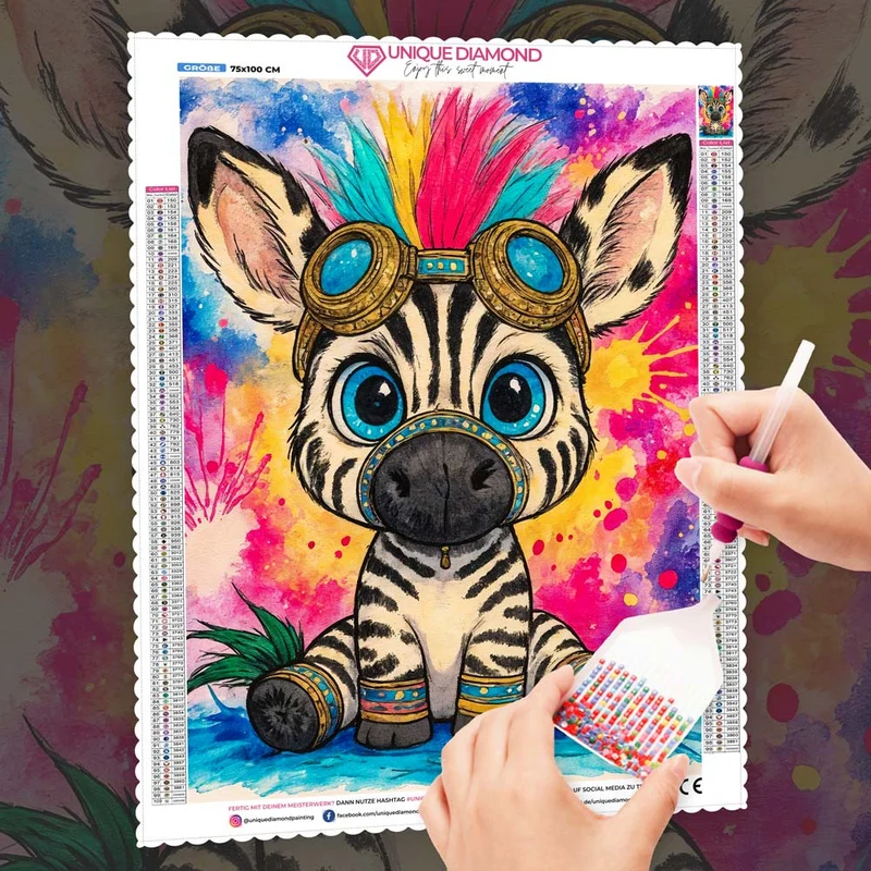 5D Diamond Painting – Zimba das Funkel-Zebra